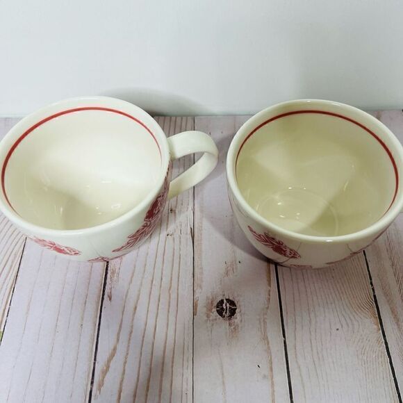 Starbucks Coffee Tea Mug Raspberry Print Pair Set - Picture 3 of 5